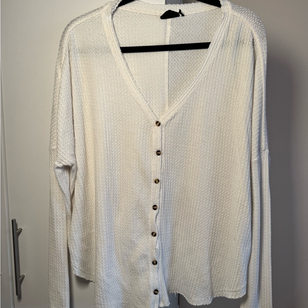 Free people White Button-Up Sweater